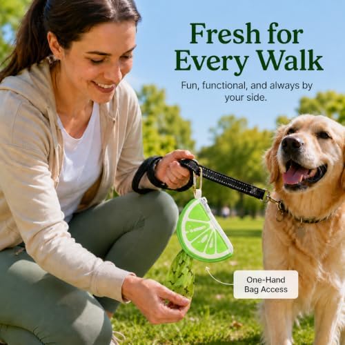 Dog Poop Bag Holder for Leash Lime Shape Pet Outdoor Accessory - Image 7