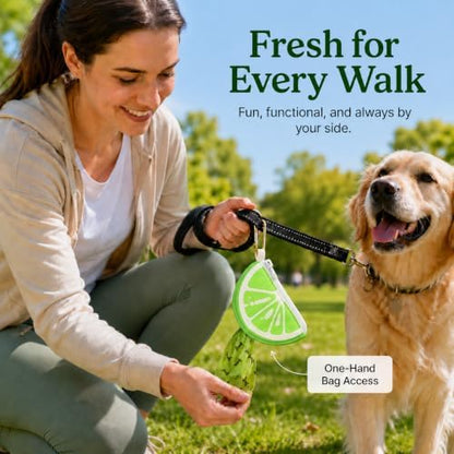 Dog Poop Bag Holder for Leash Lime Shape Pet Outdoor Accessory - Image 7