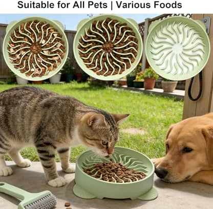 Nalchios Silicone Slow Feeder Dog Bowl, Anti-Choking Slow Eating Pet Bowl for Dogs Cats, Non-Slip, BPA-Free, Easy to Clean, Interactive Feeding for Puppies Kittens Small Medium Large Breeds (Green) - Image 6