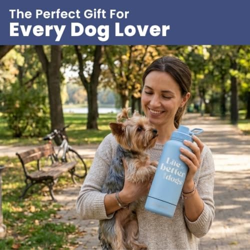 Rubyloo Dog Water Bottle w/Detachable Bowl for Dog Lovers, Life is Better - Image 5
