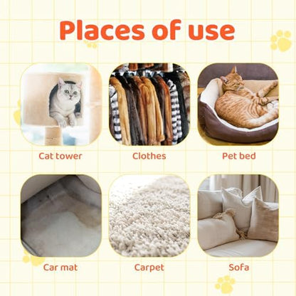 PEUTIER 2pcs Silicone Pet Hair Brushes, Convenient Block Roller Cleaner Reusable Pet Hair Carpet Brush Portable Carpet Cleaner Roller for Furnishings Sofa Carpets Couch Bedding (Yellow & Orange) - Image 6