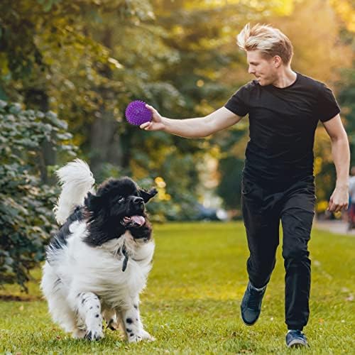 VITEVER 3 Colors 4.5” Heavy Duty Squeaky Dog Toy Balls for Medium Large Dogs, Dog Chew Toys for Teething, Spiky Balls for Aggressive Chewers, Durable Toys for Teeth Cleaning and Training - Image 7