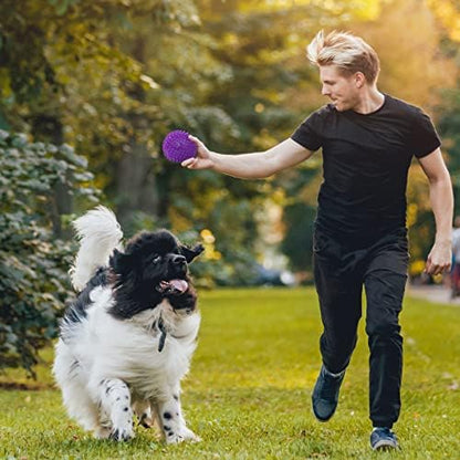 VITEVER 3 Colors 4.5” Heavy Duty Squeaky Dog Toy Balls for Medium Large Dogs, Dog Chew Toys for Teething, Spiky Balls for Aggressive Chewers, Durable Toys for Teeth Cleaning and Training - Image 7