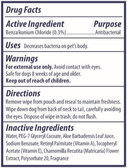 Wet Ones Dog Wipes, Pack of 2, 30 Count Total | Paw & Tushie | Tropical Splash Scent | Wet Lock Seal Pouch | With Chamomile