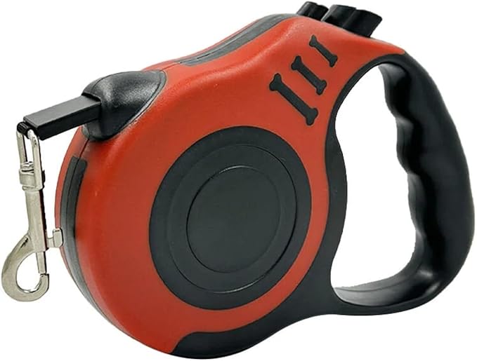 SALAN Retractable Dog Leash, 16.5 feet Pet Lead with Anti-Slip Handle, Durable Training Leash for Small Medium Dogs Cats, Red and Blue (Red)