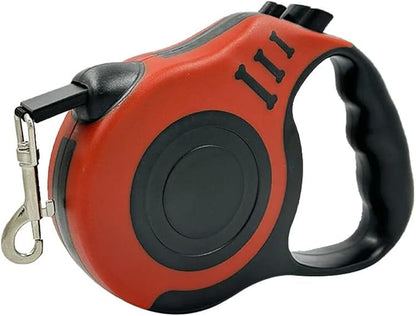 SALAN Retractable Dog Leash, 16.5 feet Pet Lead with Anti-Slip Handle, Durable Training Leash for Small Medium Dogs Cats, Red and Blue (Red)
