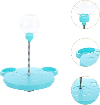 Dog Cat Slow Feeder Toy, Pet Feeding Toy Treat Ball,Funny,Interactive,Cat Treat Toy Food Dispenser for Kitty Indoor Puppy Exercise, Bear, Blue