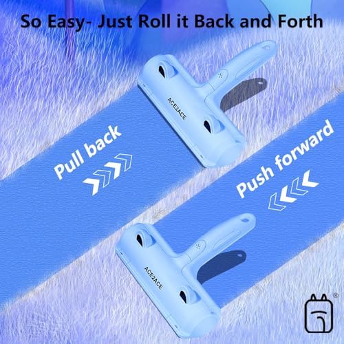 ACE2ACE Pet Hair Remover, Reusable Lint Roller for Cat and Dog Hair, Blue - Image 3