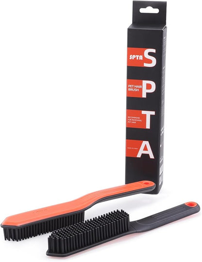 SPTA Pet Hair Brush, 2Pcs Pet Hair Removal Brush,Triangular Wedge Tip,Rubber Bristles to Trap and Remove Hair,Metal-Free Design,Ergonomic Design Great for Cars,Trucks,SUVs,RVs, Home,Furniture&More