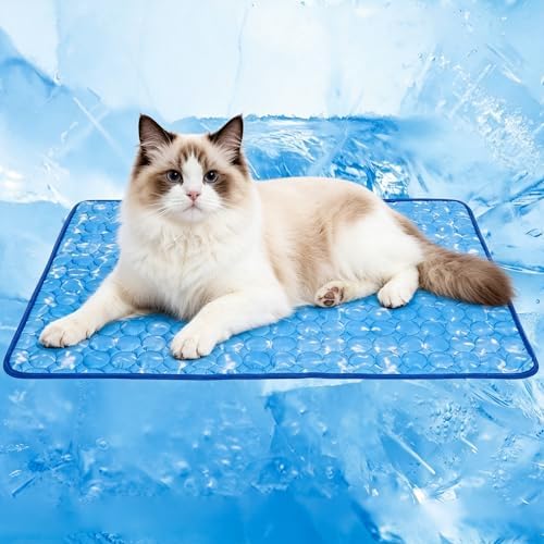 Dog Cooling Mat, Arc-Chill Cooling Fiber Self-Cooling Pad for Dogs - Washable Non-Toxic Summer Pet Mat, Non-Slip Foldable Portable Soft Pad for Indoor Outdoor/Kennel Sofa Bed Floor Car (Small) by mcgskl