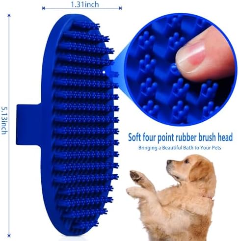Dog bath brush, ROPO rubber massage pet shampoo brush, used for pet grooming, removing shedding fur, combing tangles and dead fur, suitable for pet dogs and cats (green) - Image 3