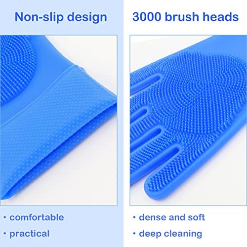 Silicone Pet Grooming Gloves Dog Washing Gloves for Bathing Massaging - Image 4