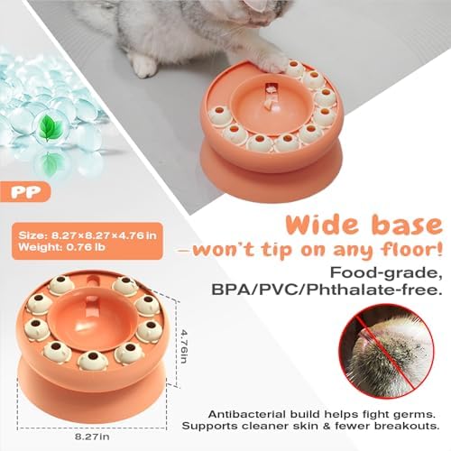 KADTC Cat Puzzle Toy Slow Feeder Bowl for Fast Eater, Kitten Enrichment Toy - Image 2