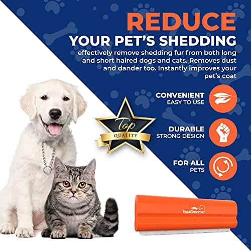 EquiGroomer 5-Inch Undercoat Deshedding Brush for Dogs & Cats, Orange - Image 5
