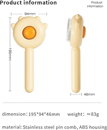 Pet Grooming Brush - Cat & Dog Fur Remover, Massage Brush for Long & Short Hair Pets, Removes Loose Fur & Hair (Green)