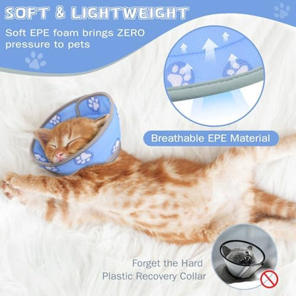 Cat Cone Collar Soft Elizabethan Collar for Surgery Recovery - Adjustable for Small and Large Cats Kittens to Stop Licking - Image 3