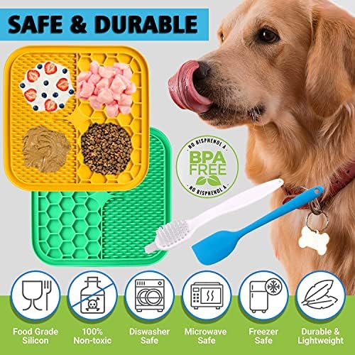 XIGOU Dog Lick Pad, 2-Pack Large Licking Mat for Dogs, Slow Feeder Dog Licking Mat with Suction Cups. Boredom & Anxiety Reducer, Perfect for Food, Treats, Yogurt, or Peanut Butter. - Image 5