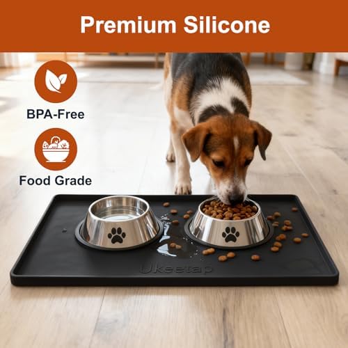 19" x 12" Extra Thick Silicone Mat Waterproof with Raised Edge, Black - Image 4
