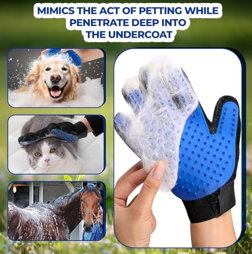 Pet Grooming Set with Dog Washing Gloves for Bathing, Dog Bath Brush and Silicone Dog Toothbrush, Pet Grooming Gloves for Dogs, Cats and Horses with 185 Silicone Tips - Image 4