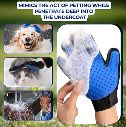 Pet Grooming Set with Dog Washing Gloves for Bathing, Dog Bath Brush and Silicone Dog Toothbrush, Pet Grooming Gloves for Dogs, Cats and Horses with 185 Silicone Tips - Image 4