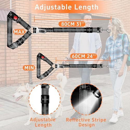 Seyezo Dog Car Seat Belt for Car, 2 Piece Set Retractable Dog Car Harness Adjustable Reflective Dog Seatbelt for Vehicle Headrests, Dog Safety Restraint Seatbelt Heavy Duty& High Elastics, Black - Image 6