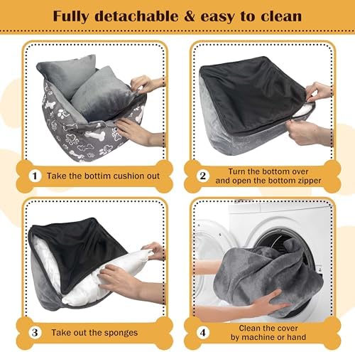 Dog Car Seats for Small Medium Sized Dogs Carseat for Car Funny Fuzzy Pet Dog Booster Car Seat Puppy Under 32 Lbs with Soft Plush Cushion&Washable Removable Cover - Image 4