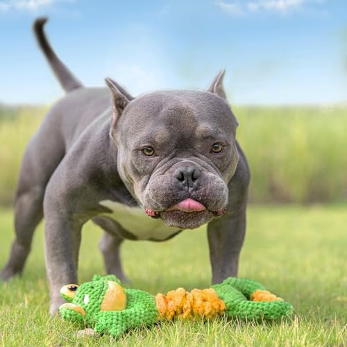 Sedioso Dog Tug Toy, Durable Dog Toys Large Breed, Tug of War Dog Squeaky Toy, Stuffed Plush Dog Toys with Crinkle Paper for Small, Middle, and Big Dogs(Tug of War Series, Frog) - Image 3