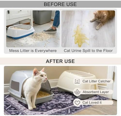 BEAUTYZOO Cat Litter Mat, 28" x 36" Large Litter Trapping Mat, Waterproof - Image 4