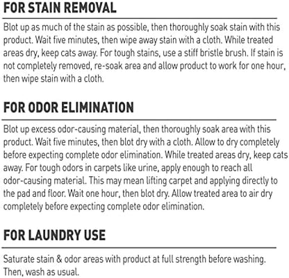 Nature's Miracle Oxy Set-In Stain Destroyer, Cat Odor Control, 1 gal - Image 4