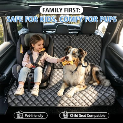 Car Rear Seat Protector, PU Leather Dog Bench Seat Cover for Back Seat - Image 2