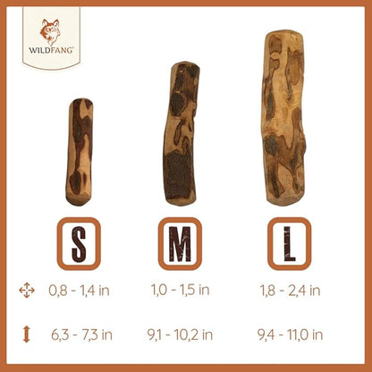 Wildfang® Olive Wood Chewing Sticks for Dogs, Small - Tough Chew Toys for Aggressive Chewers, Puppy Chew Toys for Teething, Training for Chewing Muscles, Olive Wood Stick for Dog (Under 33lbs)
