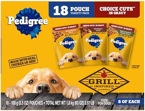 Pedigree Choice Cuts Wet Dog Food Pouch, Grill Inspired, 3.5 oz, 18 Count by Pedigree
