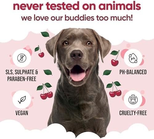 Black Cherry Dog Shampoo by Buddycare | Dry Skin & Itchy Skin Relief for Smelly Dogs | Deep Cleansing for Dogs Puppy Sensitive Skin | Dog Shampoo & Conditioner | with Aloe & Vitamin B5 (16.90oz) - Image 5