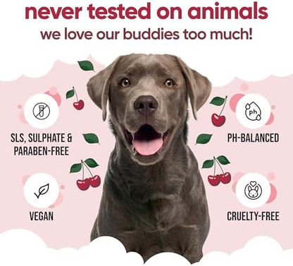 Black Cherry Dog Shampoo by Buddycare | Dry Skin & Itchy Skin Relief for Smelly Dogs | Deep Cleansing for Dogs Puppy Sensitive Skin | Dog Shampoo & Conditioner | with Aloe & Vitamin B5 (16.90oz) - Image 5