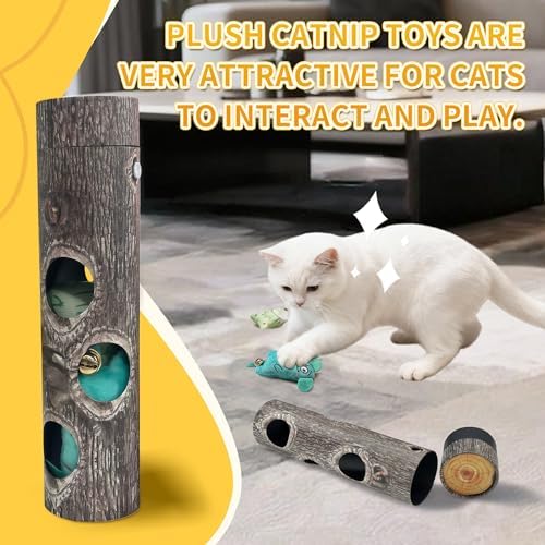 Interactive Cat Toy - 6-Hole Roller Box with 3D Pressure-Resistant Paper, Mental Stimulation & Anxiety Relief, Includes Catnip Plush & Bell, Solo Play for Indoor Cats - Image 5