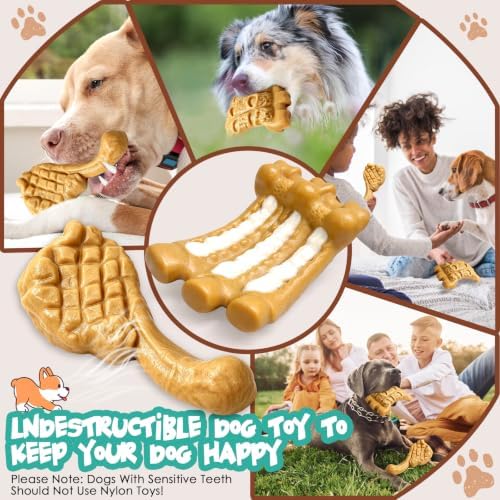 Fuufome Dog Chew Toys for Aggressive Chewers & Large Dogs Tough Nylon Bone - Image 5