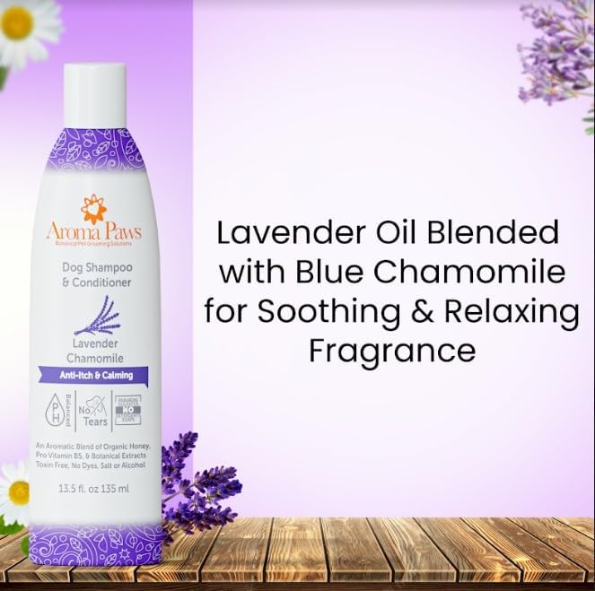 Anti-Itch & Calming Formula 2-in-1 Dog Shampoo & Conditioner - Lavender Chamomile, Tearless, Aroma Paws Sensitive Skin & Itch Relief, Sulfate & Paraben Free, Made in USA 13.5 oz - Image 6