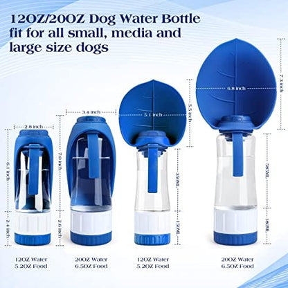 TIOVERY Upgraded Dog Water Bottle, Portable Dog Cat Puppy Pet Water Dispenser Feeder with Drinking Cup and Food Container Leak Proof for Outdoor Walking, Travel, Hiking 12OZ Blue - Image 3