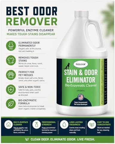 Strong Stain & Odor Eliminator - Cats & Dog Enzymatic Urine Destroyer -MADE IN USA- Fresh Scent Multi-Purpose Pet Stain Remover for Floors, Carpet, Bathrooms, Drains & Trash Deodorizer cleaner, 128oz - Image 3