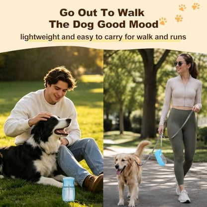 Foldable Dog Water Bottle, 12 oz Leak Proof Portable Dispenser (Blue) - Image 6