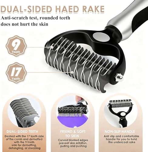 Large Dog 3 in 1 Grooming Kit, Extra Long Pin Dog Slicker Brush - Image 5