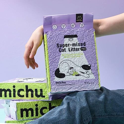 Michu Tofu Cat Litter Natural Clumping Tofu Cat Litter 5.5lb/88oz 5 Scents (Peach + Mixed, 2 Pack) - Image 3