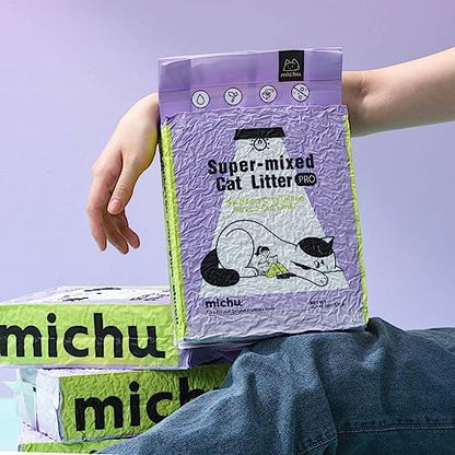 Michu Tofu Cat Litter Natural Clumping Tofu Cat Litter 5.5lb/88oz 5 Scents (Peach + Mixed, 2 Pack) - Image 3