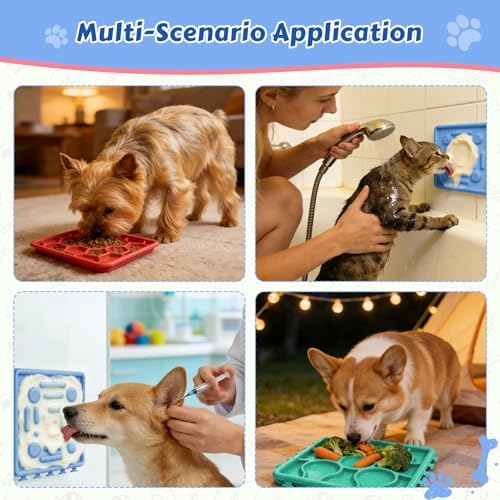 Dog Lick Mat for Training and Boredom Relief, Non-Slip Slow Feeder Puzzle with Suction Cups for All Breed Dogs and Cats, Dishwasher Safe Pet Dish for Dry and Wet Food - Image 6