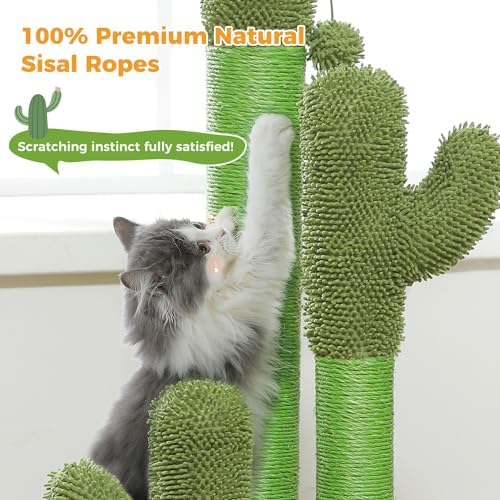 PAWZ Road 35” Cat Scratching Post Cactus Cat Scratcher with Toy Ball - Image 5