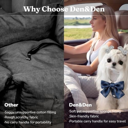 Den&Den Portable Dog Car Bed Seat for Small Dogs & Cats Under 25 lbs - Image 6