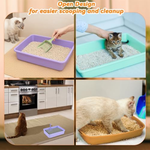 6 Set Small Cat Litter Box Kitten Litter Pan 12.3" x 8.5" x 2.7" Rabbit Plastic Litter Tray with 6 Scoop for Easy Cleaning, Hamster/Guinea Pig/Hedgehog Travel Toilet Pan - Image 6