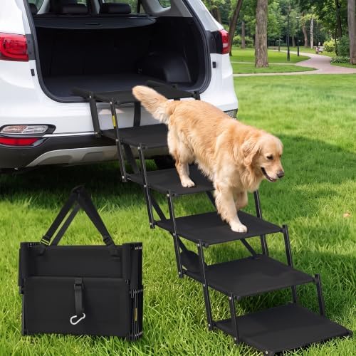 Foldable Dog Steps for Car Dog Stairs for Large Dogs Ramp 5 Steps by Unknown