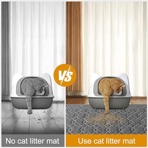 Cat Litter Box Mat, 35" x 24" Large Kitty Litter Trapping Mat Keep Floor Clean, Litter Box Mat Scatter Control, Waterproof, Easy to Clean, Durable Large Size Litter Mats for Floor - Image 6