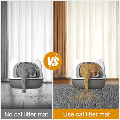Cat Litter Box Mat, 35" x 24" Large Kitty Litter Trapping Mat Keep Floor Clean, Litter Box Mat Scatter Control, Waterproof, Easy to Clean, Durable Large Size Litter Mats for Floor - Image 6